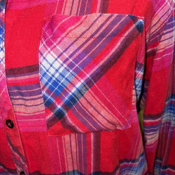 ORVIS CLASSIC COLLECTION SIZE LARGE RED MULTICOLORED PLAID FLANNEL SHIRT - Picture 2 of 6